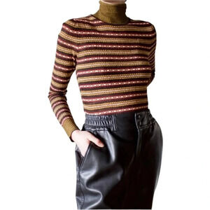 Ulla Johnson Bridget Sweater Pullover Long Sleeve Turtleneck Wool Blend Size M